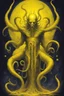 Placeholder: lovecraftian yellow god of ballance inhumane cosmic horror yellow paint