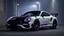 Placeholder: "An armored Bentley Continental GT X Porsche 911 Turbo S 2024 with a gloss black and glossy white fusion, featuring purple accents on the armor plating, spoilers, and rims. Tinted windows and deep purple headlights add to its mysterious vibe. The car sits low with black concave mega mesh wheels, set in a dark, foggy alleyway at night, exuding an ominous presence."