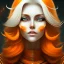 Placeholder: fantasy setting, woman, orange and white hair, wavy hair, freckles, ranger, more orange hair, more white hair