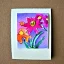 Placeholder: tiny watercolor of pressed flowers, etsy, whimsical, heavy cardstock, greeting card