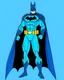 Placeholder: Cartoon of Batman. Full body . Complementary colors