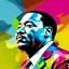 Placeholder: A powerful, blank-canvas depiction of Martin Luther King Jr. without a background, ready to be colored and customized with vibrant hues, capturing the essence of his leadership and civil rights legacy.