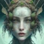 Placeholder: karlan, plant metal, feathers, Dryad, fae, sidhe, butterflies, nature, plants, wildflower background, face tattoo, intricate, oil on canvas, masterpiece, expert, insanely detailed, 4k resolution, cute big circular reflective eyes, cinematic smooth, intricate detail, soft smooth lighting, painted Renaissance style