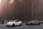 Placeholder: A Tesla 'Model S' is parked, near the Flatiron Building in Manhattan. (CINEMATIC, WIDE ANGLE LENS, PHOTO REAL)