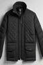 Placeholder: black quilted jacket with light grey background