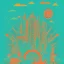 Placeholder: tropical city, latino, plants, streets, risograph, flat design, 2 colors