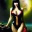 Placeholder: fullbody portrait 'beautiful sexy busty mature Vampirella',wearing black skintight latex suit,hyperrealistic skin,Hyperrealistic Big eyes,painting by gaston bussiere, greg rutkowski, yoji shinkawa, yoshitaka amano, tsutomu nihei, donato giancola, tim hildebrandt, oil on canvas, cinematic composition,sharp image, extreme detail,((fit full head inside picture)),32k