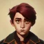 Placeholder: Portrait of a handsome brown haired little warlock kid by Nick Harris