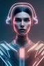 Placeholder: cyberpunk, head, women, portrait, tron