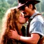 Placeholder: johnny depp as indiana jones kissing a model. high definition