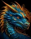 Placeholder: Cute handsome regal dragon for coloring book cover. black line illustration, Trending on Artstation. Black scales. lighting, epic, 8k, highly detailed, centered, symmetry, painted, intricate, volumetric lighting, beautiful, rich deep colors masterpiece, sharp focus, ultra detailed, in the style of dan mumford and marc simonetti, astrophotography in centre, color will be pink, red, magenta, blue, purple