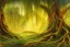 Placeholder: maya arnold engine render, gaea, insane treepunk, mystic yellow / red pastel glowing volumetric forest environment and background, epic color pencil painting of abstract art plant camps, lush leaves, 16k, intricate ancient flora, twisted and bend ancient willow tree, moss, ancient roots, organic, mushrooms, stacks of wood, grasses, lush ancient vines, ambient occlusion, rocks, realistic shaded volumetric lighting, ancient wood, holographic caustics, volumetric clouds, concept art by sam curry