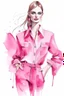 Placeholder: Watercolor fashion pink sketch