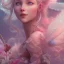 Placeholder: fairy, smiling, pink, green, beautiful, hyperrealism, masterpiece, expert, cinematic lighting, sharp focus, 8K, pastel, macro lens, woman, detailed, flower