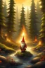 Placeholder: Ia virtual amazing Christmas tree background forest water fire gnome fairy gift presents
