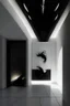 Placeholder: We make it black, veined walls and a white floor, with a reception in a rectangular shape, and hidden or rich lighting or the dragon