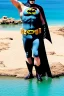 Placeholder: Batman on holiday in the algarve in his batman bikini