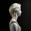 Placeholder: simple 3/4 view of a female marble sculpted hair