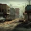 Placeholder: Postapocalyptic small town in hills, hyperrealistic