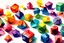 Placeholder: loads of colorful bright meeples of different shapes and and a few less colorful ones, watercolor