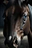 Placeholder: Horse with photo-realistic eyes, scary