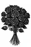 Placeholder: Dead black roses bouquet Black And White Graphic