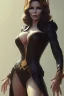 Placeholder: Jaclyn Smith as evil queen in black leather, busty, cleavage, dominatrix, curvy, angry, stern look. character design by cory loftis, fenghua zhong, ryohei hase, ismail inceoglu and ruan jia. unreal engine 5, artistic lighting, highly detailed, photorealistic, fantasy