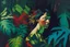 Placeholder: woman in colorful jungle by Caravaggio