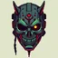 Placeholder: 8 bit pixelart cyberpunk,Hannya-Maske, Comic style
