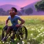 Placeholder: black boy joy, black teenage boy in wheelchair frolicking through a meadow with unrestrained happiness