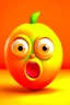 Placeholder: An orange with a feisty expression that’s female with eyelashes and lips. Doesn’t look mad
