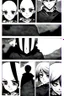 Placeholder: Manga page, greyscale, horror