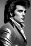 Placeholder: What Elvis Presley would look like if he were in a 1980s, big hair, glam rock band that wears facial makeup and crazy costumes