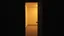 Placeholder: motel door slightly open, dim light inside, empty room, grainy candid photograph, documentary style