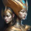 Placeholder: sango fantasy, fantasy magic, intricate, sharp focus, illustration, highly detailed, digital painting, concept art, matte, masterpiece head sexy Asian beauty black hair space lady silver tiger head Egyptian princess pyramid