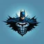 Placeholder: Logo vectorial de Batman, vista frontal, calidad ultra, hiperdetallado, 8k, colores complementarios, cielo azul, arte lineal