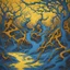 Placeholder: DISMEMBER Like An Ever Flowing Stream twisted creppy branches and evil skulls yellow and blue