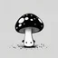 Placeholder: mushroom, black and white, cartoon, drawing, cute, creature, simple