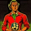 Placeholder: Diego Forlan Football soccer player posing. Dark detective comic watchmen 1940 vintage. Paranormal.