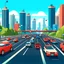 Placeholder: a beautiful city with traffic jam