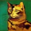 Placeholder: Portrait of a cat by Van Gogh