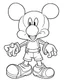 Placeholder: outline art for Mickey Mouse coloring page, Japanese manga style, cartoon style, cute face, white background sketch style, full body is a must, only use outline, clean line art, no shadow, bold outline