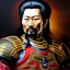 Placeholder: Ultra detailed fullbody Portrait in oil on canvas of Miyamoto Musashi with armor,helmet,extremely detailed digital painting,ultrarealistic skin,intense stare, extremely detailed face, crystal clear eyes, mystical colors ,perfectly centered image, perfect composition, rim light, beautiful lighting,masterpiece ,8k, stunning scene, raytracing, anatomically correct, in the style of Simon Bisley and Ohrai Noriyoshi and robert e howard and Steve Jung and Wizyakuza and uncannyknack.