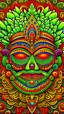 Placeholder: Create a mind-bending and surreal image featuring an Egyptian and Japanese tribal totem, adorned with intricate patterns and symbols, in a psychedelic and galactic setting, with vibrant and bold colors that evoke a deep sense of awe and wonder, inspired by the works of Naoto Hattori, Android Jones, Goro Fujita, and Chris Dyer, depicting an otherworldly tiki-like stone god figure enveloped by a celestial entity formed by the cosmic wonders of DMT, with a masterful use of depth of field and perfec