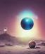 Placeholder: colorful planets inside a snow crystal ball, ink, poster, acrylic, beksinski