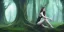 Placeholder: beautiful sensual lady, meditating in a enchanted forest, fotorealistic, high quality, landscape