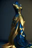 Placeholder: Golden dress with blue end