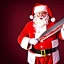 Placeholder: Photo, Santa Claus, blood and guts, butcher knife, meat cleaver