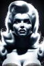 Placeholder: portrait of jayne mansfield as evil queen in black leather, angry, stern look, volumetric lighting, particales,highly detailed,cinematic, deep colours,8