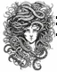 Placeholder: realistic medusa symbol tattoo idea, line art, background, vector, svg, black outline on white background, leave plenty of white space beetween lines for coloring, tattoo style, tattoo idea